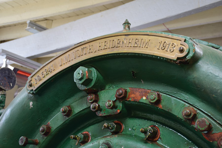 Photo (above): Unit 3, a Voith-manufactured 500-kVa Francis turbine operating at 600 rpm, is connected to a 500-kVa Westinghouse Electric generator that was installed in 1914 and is still in operation.