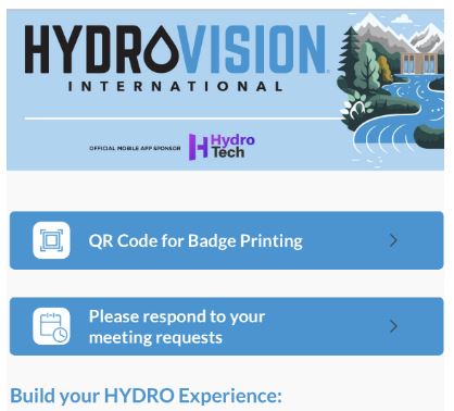 Achieve your business objectives at HYDROVISION International 2024 using the mobile app