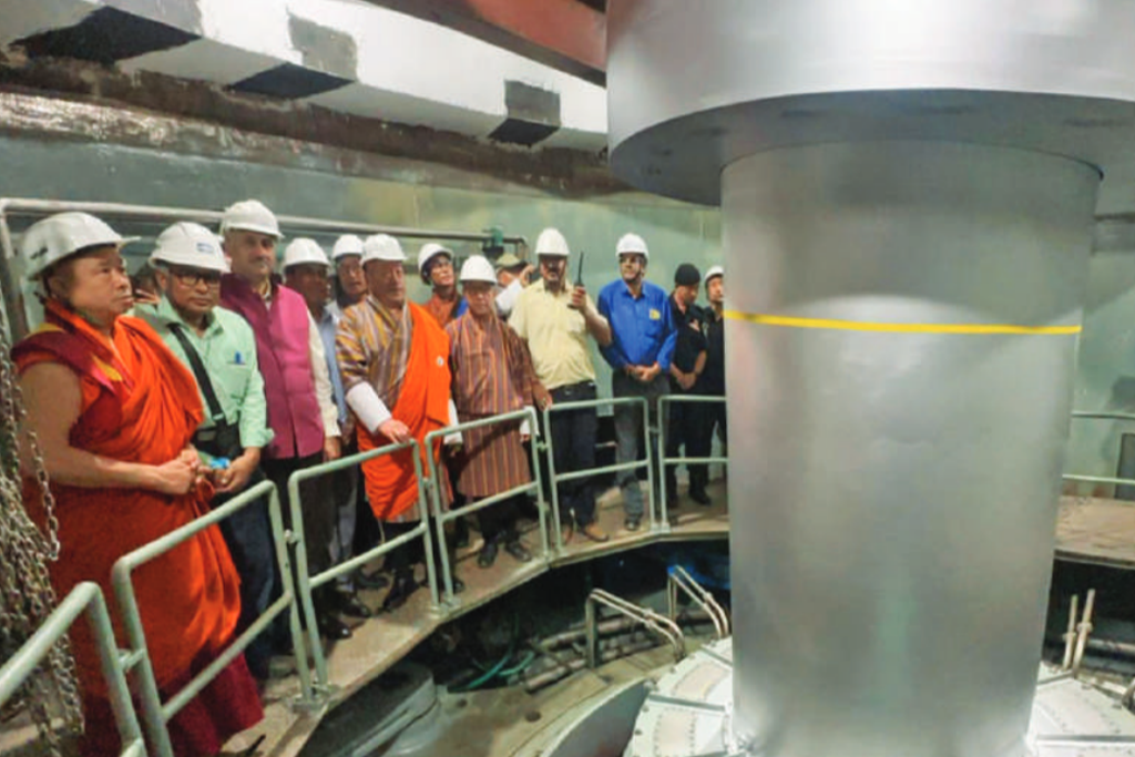 First two turbines operating at Punatsangchhu-II Hydroelectric Project in Bhutan